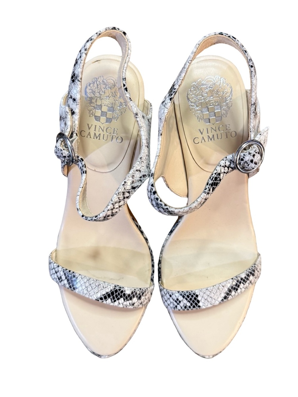 Vince Camuto Lynona Heeled Sandals - Snakeskin Print Women’s Size 7.5 M - Picture 6 of 8